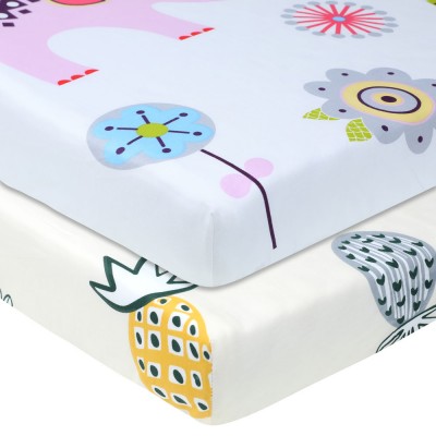 100% Organic Cotton Fitted Crib Sheet Comfortable Baby Bed Sheet