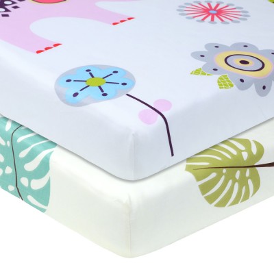 100% Organic Cotton Comfortable Fitted Crib Sheet Soft Baby Bed Sheet